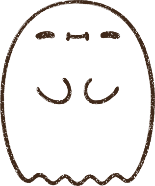 Bir insan tarafından çizilmiş şirin hayalet kömürü.