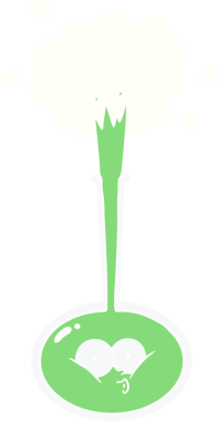 bir insan tarafından çizilmiş düz renkli karikatür bilim deneyi