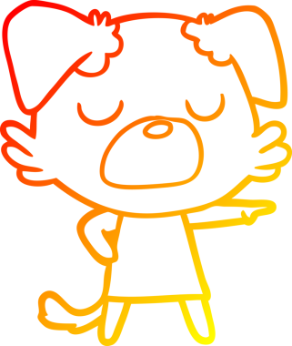 Bir insan tarafından çizilmiş çizgi film köpeğinin sıcak çizgi çizimi