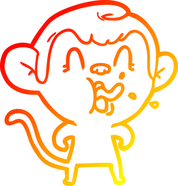 İnsan tarafından çizilmiş çılgın bir çizgi maymunun sıcak çizgi çizimi