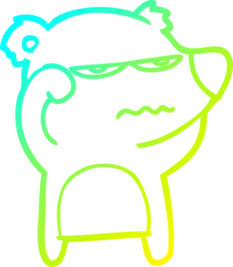 Bir insan tarafından çizilmiş kızgın bir ayı kutup karikatürü.