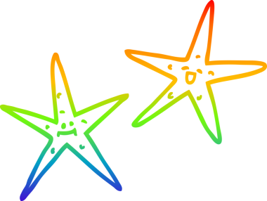 gökkuşağı gradyan çizgisi bir insan tarafından çizilmiş çizgi yıldız balığının çizimi