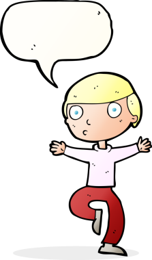 Bir insan tarafından çizilmiş konuşma baloncuğu olan ürkmüş bir adam.