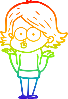 Gökkuşağı gradyan çizimi Bir insan tarafından çizilen çizgi film kızı