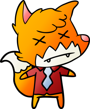 Bir insan tarafından çizilmiş ölü tilki çizgi filmi