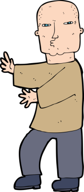 Bir insan tarafından çizilmiş sert adam çizgi filmi.