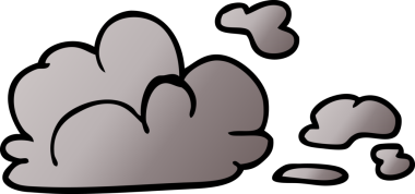 Bir insan tarafından çizilmiş karalama fırtına bulutu.