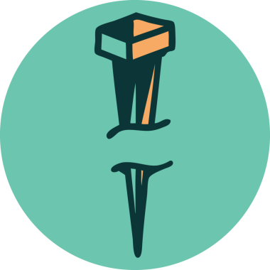 Bir insan tarafından çizilmiş demir çivinin ikonik dövme şekli