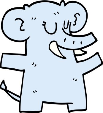 Bir insan tarafından çizilmiş karalama fili dansı