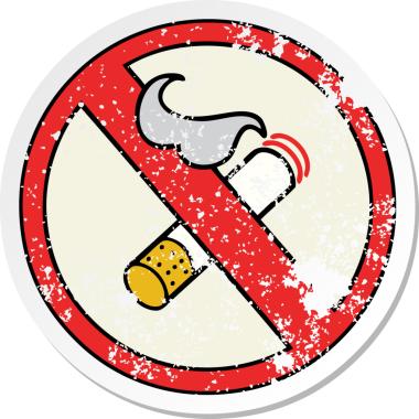 Sevimli bir çizgi filmin sıkıntılı çıkartması. Sigara içmek yasak. Bir insan tarafından çizilmek yasak.