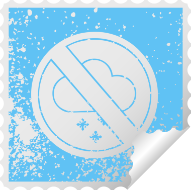 Bir insan tarafından çizilen tabelaya izin verilmeyen karlı bir çıkartma sembolü.