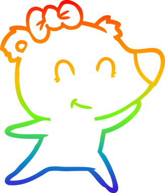 Bir insan tarafından çizilmiş dişi ayı çizgi filmi.