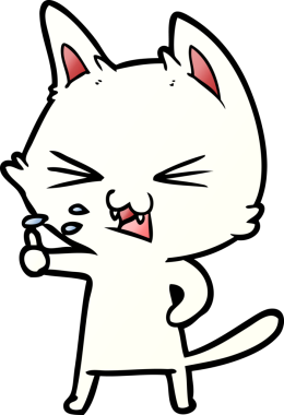 Bir insan tarafından çizilmiş kedi tıslaması.