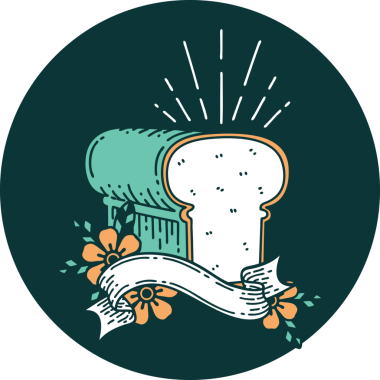 Bir insan tarafından çizilmiş bir somun ekmek dövmesi simgesi.