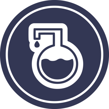 Bir insan tarafından çizilmiş dairesel bilim deneyleri simgesi