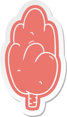 Bir insan tarafından çizilmiş tek bir yeşil ağaç.