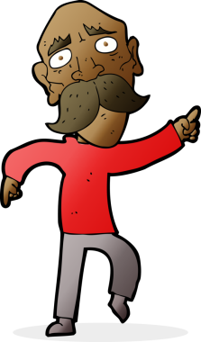 karikatür üzgün yaşlı adam bir insan tarafından çizilmiş