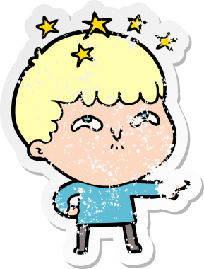 Bir çizgi filmin sıkıntılı çıkartması Bir insan tarafından çizilmiş hayret verici bir çocuk