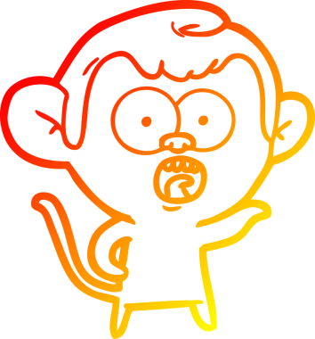 Bir insan tarafından çizilmiş bir çizgi filmin sıcak gradyan çizimi.