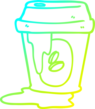 Dağınık bir kahve fincanı karikatürünü bir insan çizmiş.