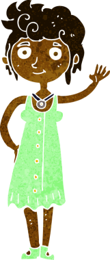 Bir insan tarafından çizilen hippi kadın.