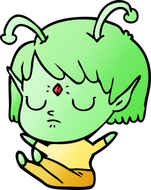 Bir insan tarafından çizilmiş uzaylı kız.