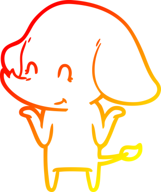 Bir insan tarafından çizilmiş şirin bir fil çizimi.