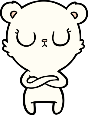 Bir insan tarafından çizilmiş barışçıl karikatür kutup ayısı