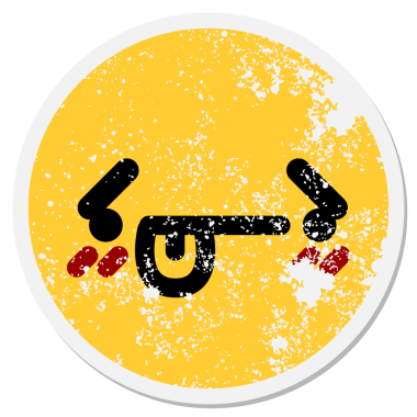 bir insan tarafından çizilmiş hayal kırıklığına uğramış yüz dairesel etiketi