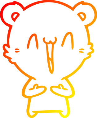 Bir insan tarafından çizilmiş mutlu bir kutup ayısı karikatürü.