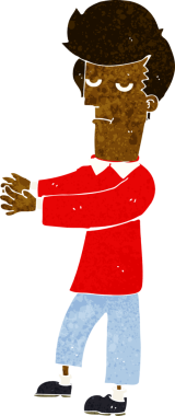 Çizgi filmdeki sıkılmış adam bir insan tarafından çizilmiş.