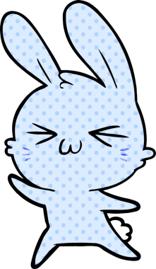 Bir insan tarafından çizilmiş şirin çizgi film tavşanı.