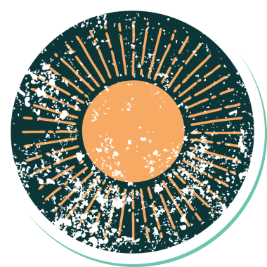 Bir insan tarafından çizilmiş bir güneşin sembolik dövmesi.