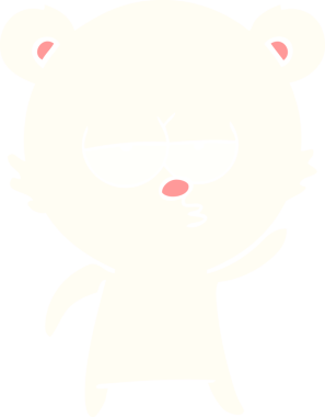 Sıkıcı kutup ayısı düz renkli çizgi film bir insan tarafından çizildi