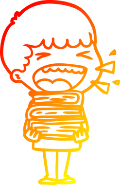 Bir insan tarafından çizilmiş gülen adamın sıcak çizgi çizimi.