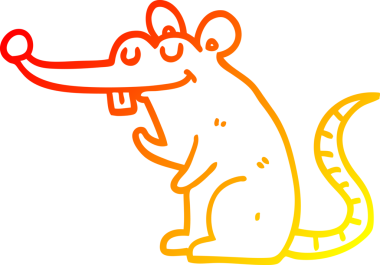 Bir insan tarafından çizilen çizgi film faresinin sıcak çizgi çizimi