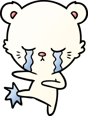 Ağlayan kutup ayısı bir insan tarafından çizilmiş.