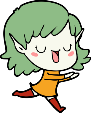 Bir insan tarafından çizilmiş bir elf kızı.