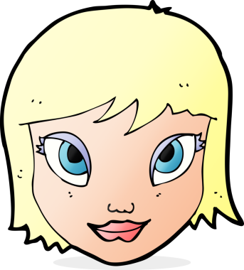 Bir insan tarafından çizilmiş bir kadın yüzü.