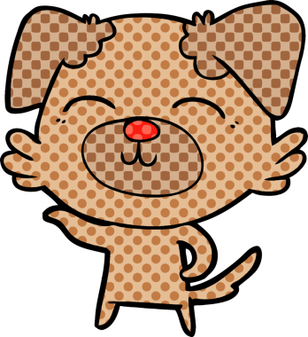 Bir insan tarafından çizilmiş çizgi film köpeği.