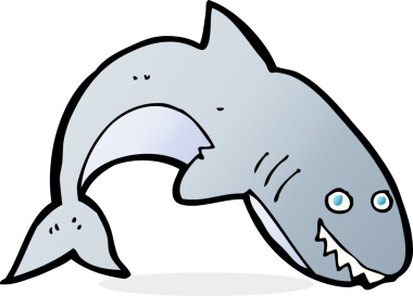 Bir insan tarafından çizilmiş bir köpek balığı.