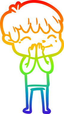 gökkuşağı gradyan çizgi çizimi bir insan tarafından çizilmiş mutlu bir çocuk