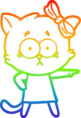 gökkuşağı gradyanı çizimi bir insan tarafından çizilmiş çizgi film kedisi