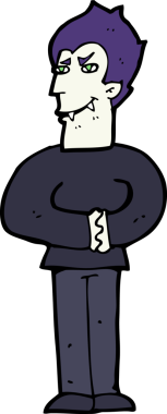 Bir insan tarafından çizilmiş bir vampir çizgi filmi.