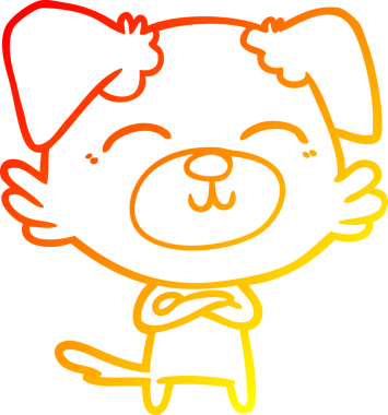 Bir insan tarafından çizilmiş çizgi film köpeğinin sıcak çizgi çizimi