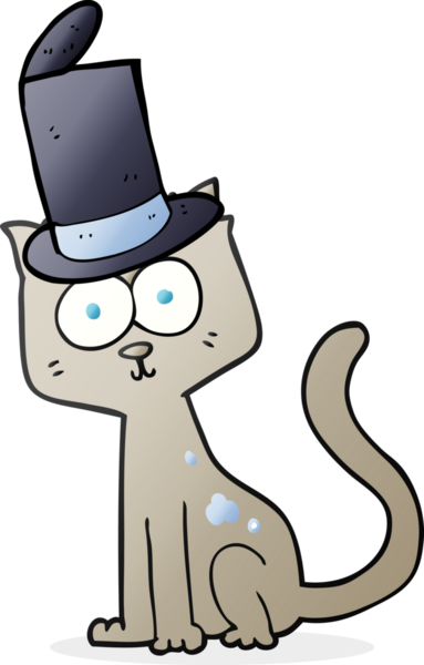 Bir insan tarafından çizilmiş serbest çizim çizgi film kedisi.