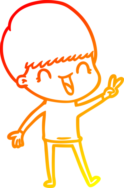 Bir insan tarafından çizilmiş mutlu çizgi film çocuğu çizimi.