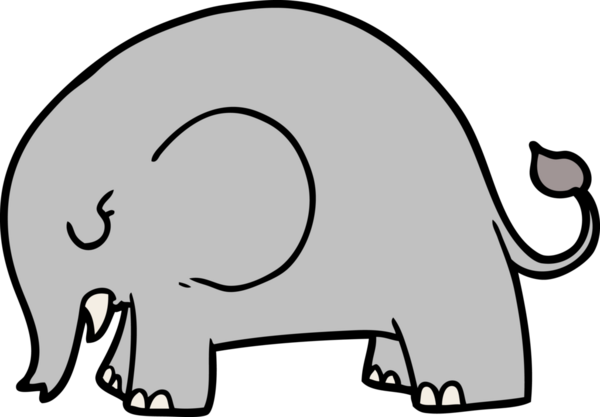 Bir insan tarafından çizilmiş şirin bir fil.