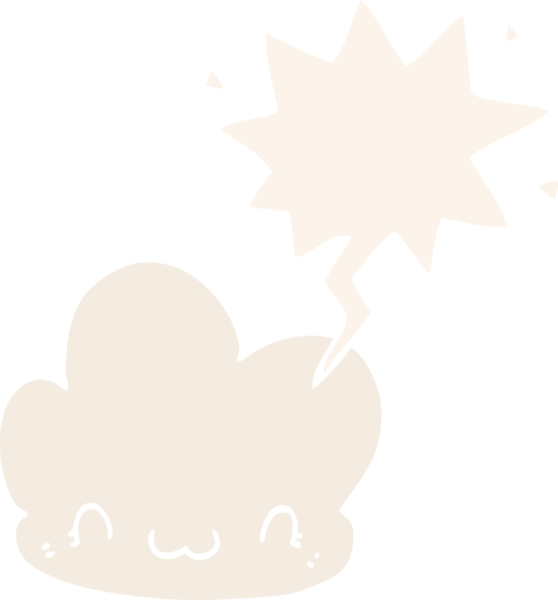 bir insan tarafından çizilmiş retro tarzı konuşma baloncuklu çizgi film bulutu