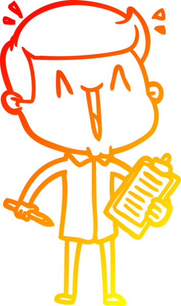 Bir insan tarafından çizilmiş mutlu bir adamın çizgi çizimi.